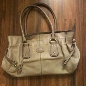 TOD’s tan handbag